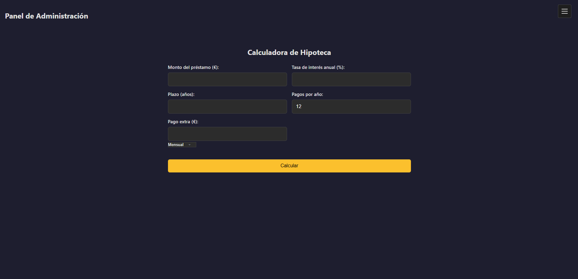 Calculadora amortización